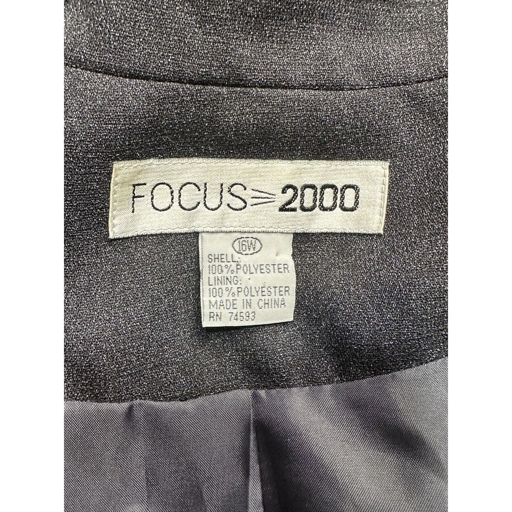 Focus 2000 Jacket Blazer Womens 16w Black Preppy Business Outdoors Casual Ladies View 2